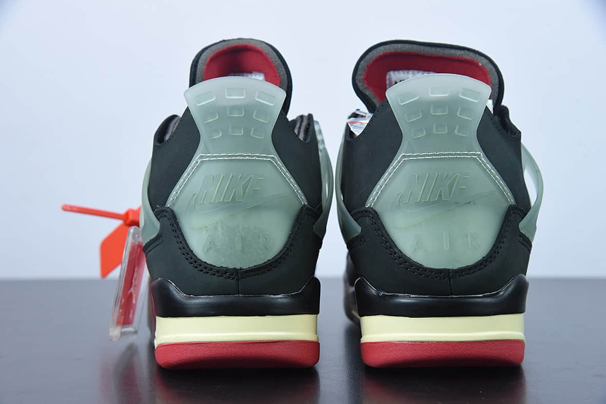 乔丹Off-White x Air Jordan AJ4 Retro'CreamSail'“OW联名蝉翼黑灰红”文化篮球鞋纯原版本 货号：CV9388-001