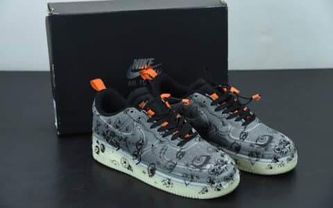 耐克Nike AirForce 1 CR Experimental-Type N. 354Halloween空军一号“面包海绵黑橙万圣节夜光”低帮休闲文化板鞋纯原版本 货号：DC8904-001