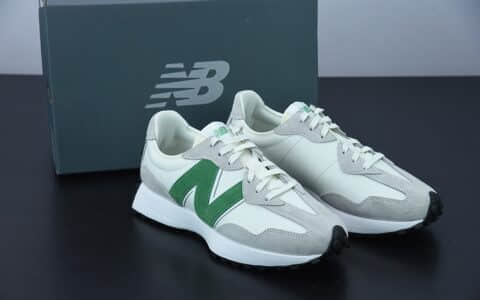 新百伦New Balance MS327系列皮革米白浅灰草绿低帮复古休闲运动慢跑鞋纯原版本 货号：WS327LG