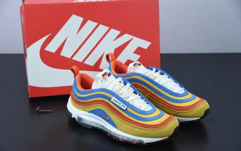 耐克 Nike Air Max 97 红黄蓝全掌气垫复古子弹跑步鞋纯原版本 货号：DH1085-700