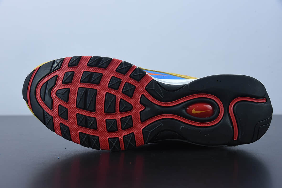 耐克 Nike Air Max 97 红黄蓝全掌气垫复古子弹跑步鞋纯原版本 货号：DH1085-700