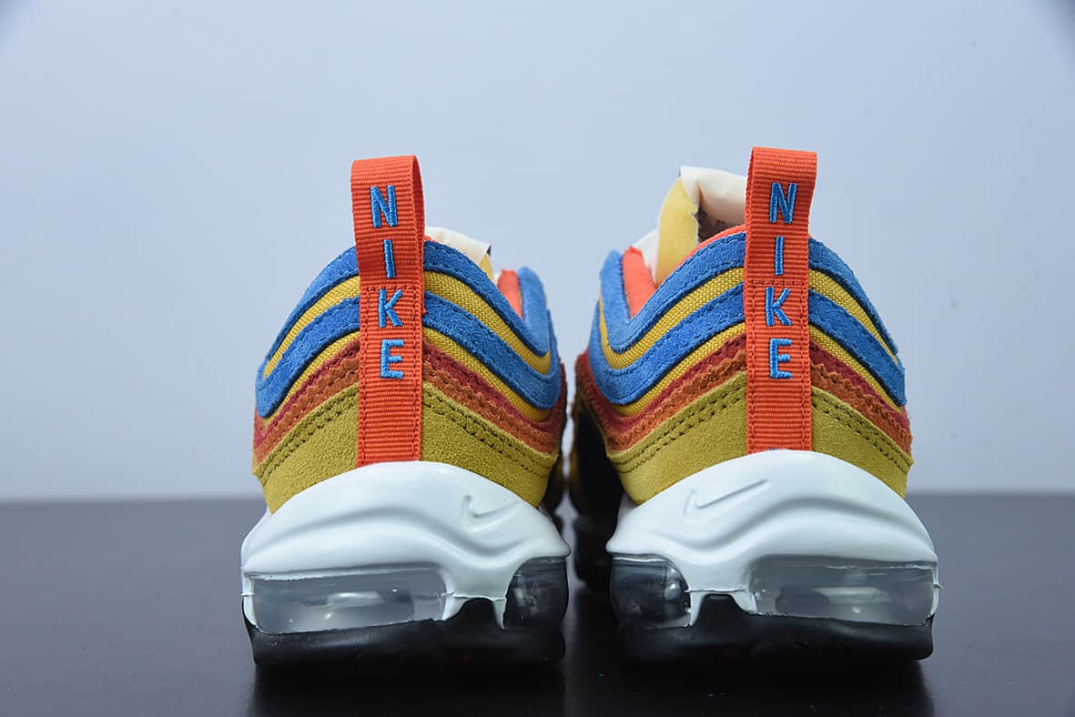 耐克 Nike Air Max 97 红黄蓝全掌气垫复古子弹跑步鞋纯原版本 货号：DH1085-700