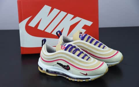 耐克 Nike Air Max 97 Air Sprung Iron Grey 米紫刺绣子弹气垫运动跑步鞋纯原版本 货号：DH4759-200