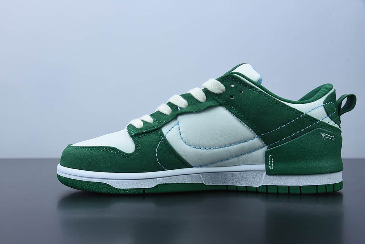 耐克 Nike Wmns Dunk Low Disrupt 2Malachite解构绿孔雀米白蓝双钩轻量扣篮破坏二代系列全新解构风滑板板鞋纯原版本 货号：DH4402-001