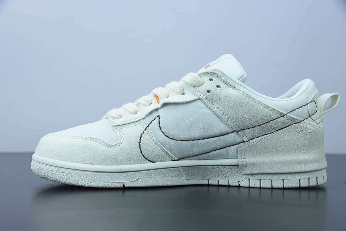 耐克 Nike Wmns Dunk Low Disrupt 2Pale Ivory解构米白粉双钩轻量扣篮破坏二代系列全新解构风滑板板鞋纯原版本 货号：DH4402-100