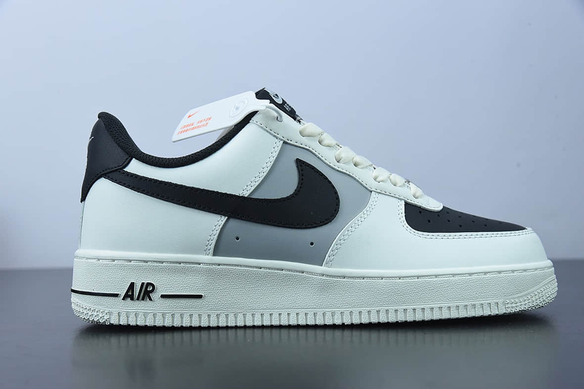 耐克 Nike Air Force 1 Low '07 “米黑灰拼接”低帮空军一号休闲板鞋纯原版本 货号：RS2696-112