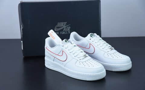 耐克 Nike Air Force 1 '07 Lv8WhiteRed皮革白红边钩空军一号经典低帮百搭休闲运动板鞋纯原版本 货号：DQ0791-100