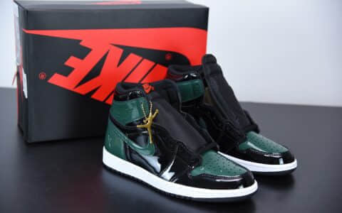 乔丹Air Jordan SoleFly x Air Jordan 1 Retro High OG黑绿橙漆皮迈阿密漆皮绿色大宝剑高帮文化篮球鞋纯原版本 货号：AV3905-038