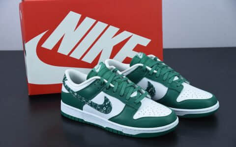 耐克 Nike Dunk Low ESS“Green Paisley” 白绿腰果花佩斯利联名低帮休闲文化板鞋纯原版本 货号：DH4401-102