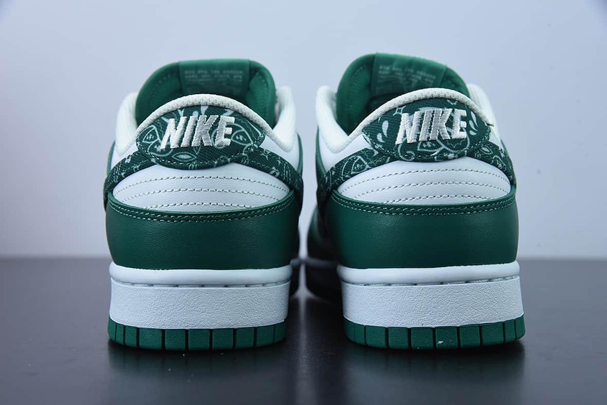 耐克 Nike Dunk Low ESS“Green Paisley” 白绿腰果花佩斯利联名低帮休闲文化板鞋纯原版本 货号：DH4401-102