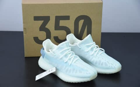 阿迪达斯 Adidas Yeezy Boost 350 V2晶透蓝Ash Pearl椰子百搭轻便爆米花中底休闲运动慢跑鞋纯原版本 货号：GW2869