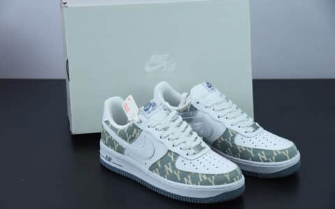 耐克 Nike Air Force 1'07 Low MLB 洋基队联名皮革白浅蓝牛仔NY印花满天星配色低帮休闲板鞋纯原版本 货号：315122-442