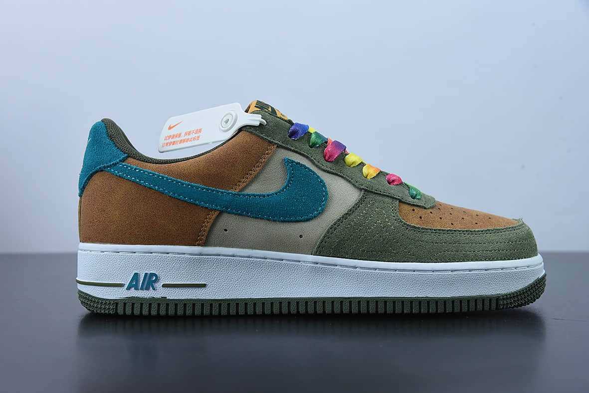 耐克 Nike Air Force 1 棕绿拼色丑小鸭空军一号低帮休闲板鞋纯原版本 货号：DO5215-331