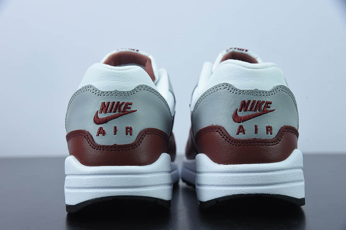 耐克Nike Air Max 1 Premium Spiral Sage 灰白酒红半掌气垫复古跑步鞋纯原版本 货号：DB5074-101