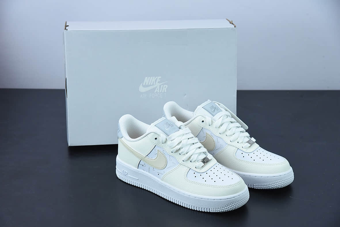 耐克 Nike Air Force 1 Low 米白反光空军一号低帮运动休闲板鞋纯原版本 货号：DR7857-100