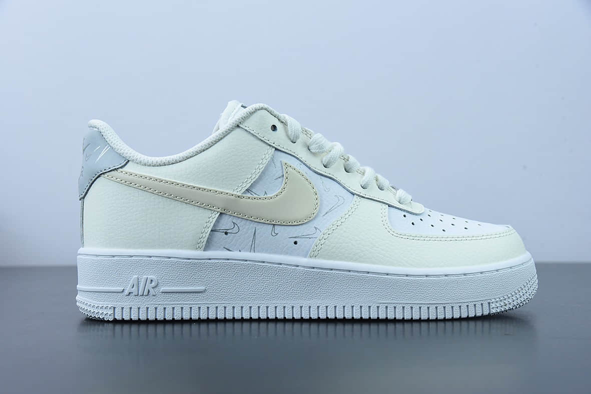 耐克 Nike Air Force 1 Low 米白反光空军一号低帮运动休闲板鞋纯原版本 货号：DR7857-100