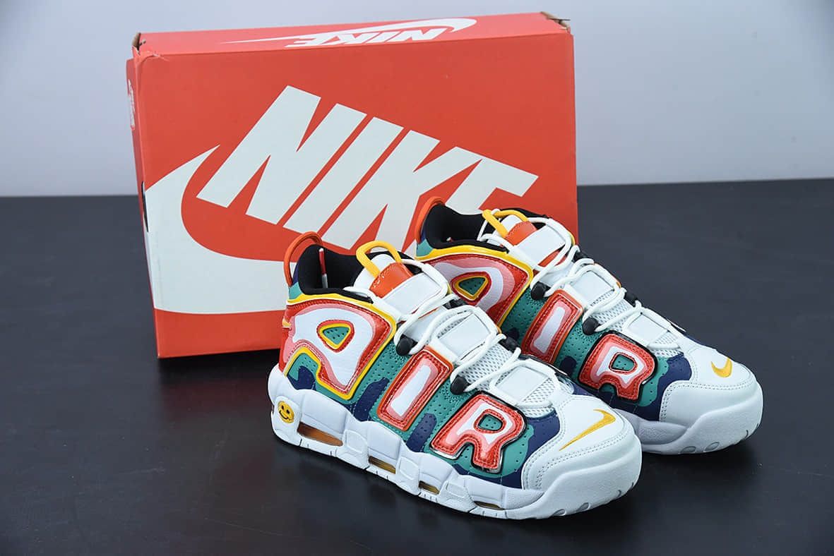耐克 Nike Air More Uptempo OG外星人白黄蓝皮蓬全掌气垫篮球鞋纯原版本 货号：DD9223-100