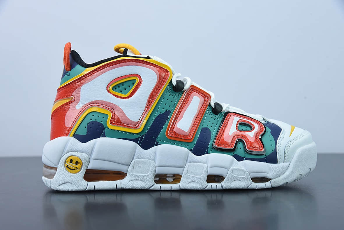 耐克 Nike Air More Uptempo OG外星人白黄蓝皮蓬全掌气垫篮球鞋纯原版本 货号：DD9223-100