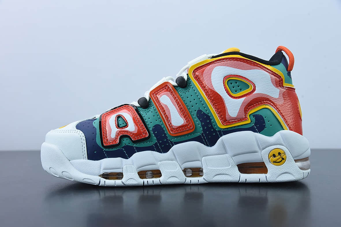 耐克 Nike Air More Uptempo OG外星人白黄蓝皮蓬全掌气垫篮球鞋纯原版本 货号：DD9223-100