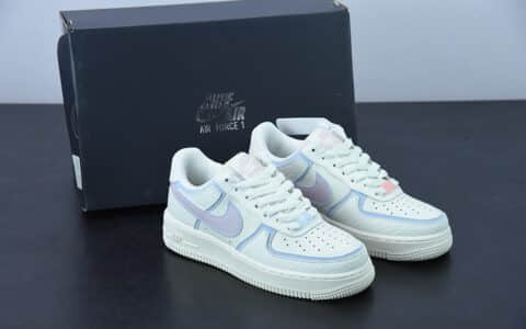 耐克Nike Air Force 1 空军一号紫粉勾低帮运动休闲板鞋纯原版本 货号：DM0119-415