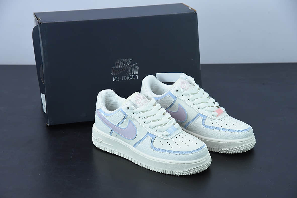 耐克Nike Air Force 1 空军一号紫粉勾低帮运动休闲板鞋纯原版本 货号：DM0119-415