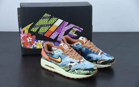 耐克Nike Concepts x NK Air Max 1 波士顿潮店联名虎纹迷彩半掌气垫跑鞋纯原版本 货号：DN1803-900