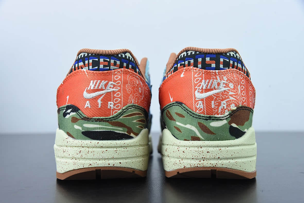 耐克Nike Concepts x NK Air Max 1 波士顿潮店联名虎纹迷彩半掌气垫跑鞋纯原版本 货号：DN1803-900