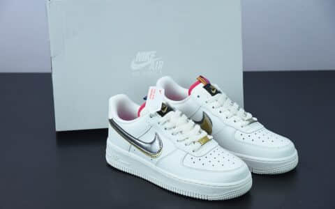 耐克 Nike Air Force 1 “Double Swoosh” 灰金双钩空军一号百搭运动板鞋纯原版本 货号：DH9595-001