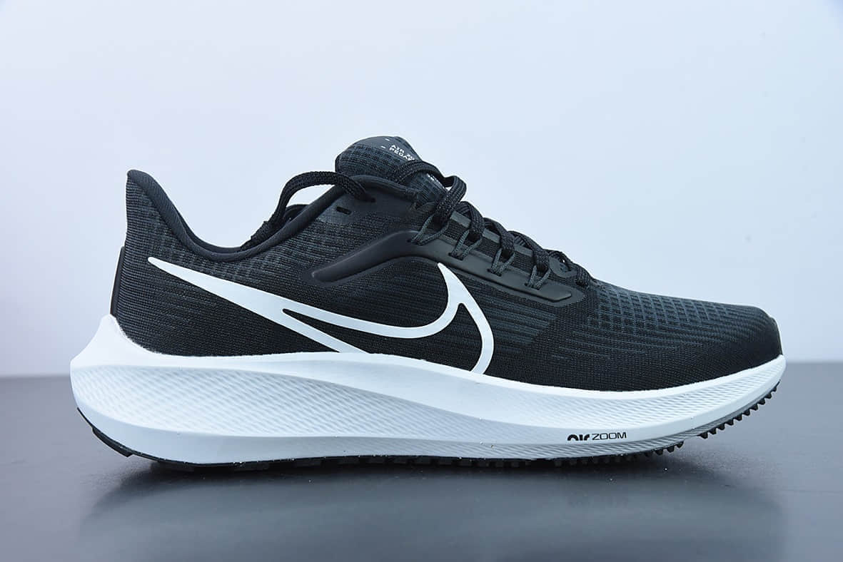 耐克Nike Air Zoom Pegasus 39 针织透气黑白色休闲运动慢跑鞋纯原版本 货号：DH4071-001