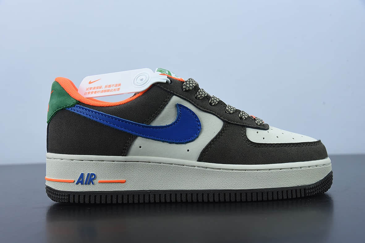 耐克Nike Air Force 1 AF1 空军一号白棕蓝橙摩卡拼色低帮休闲板鞋纯原版本 货号：DH7568-001