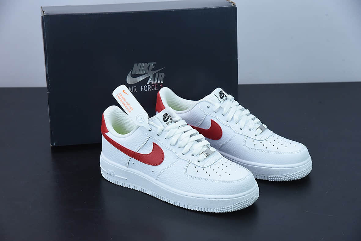 耐克Nike Air Force 1 '07 Low 经典白红空军一号低帮休闲板鞋纯原版本 货号：DN1430-102