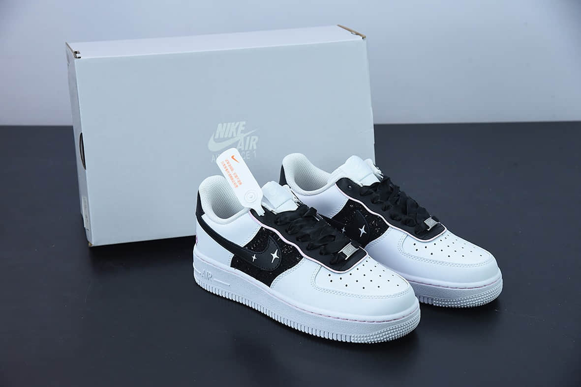 耐克Nike Air Force 1 AF1 空军一号白黑丝绸鞋带低帮休闲文化板鞋纯原版本 货号：DD8959-100