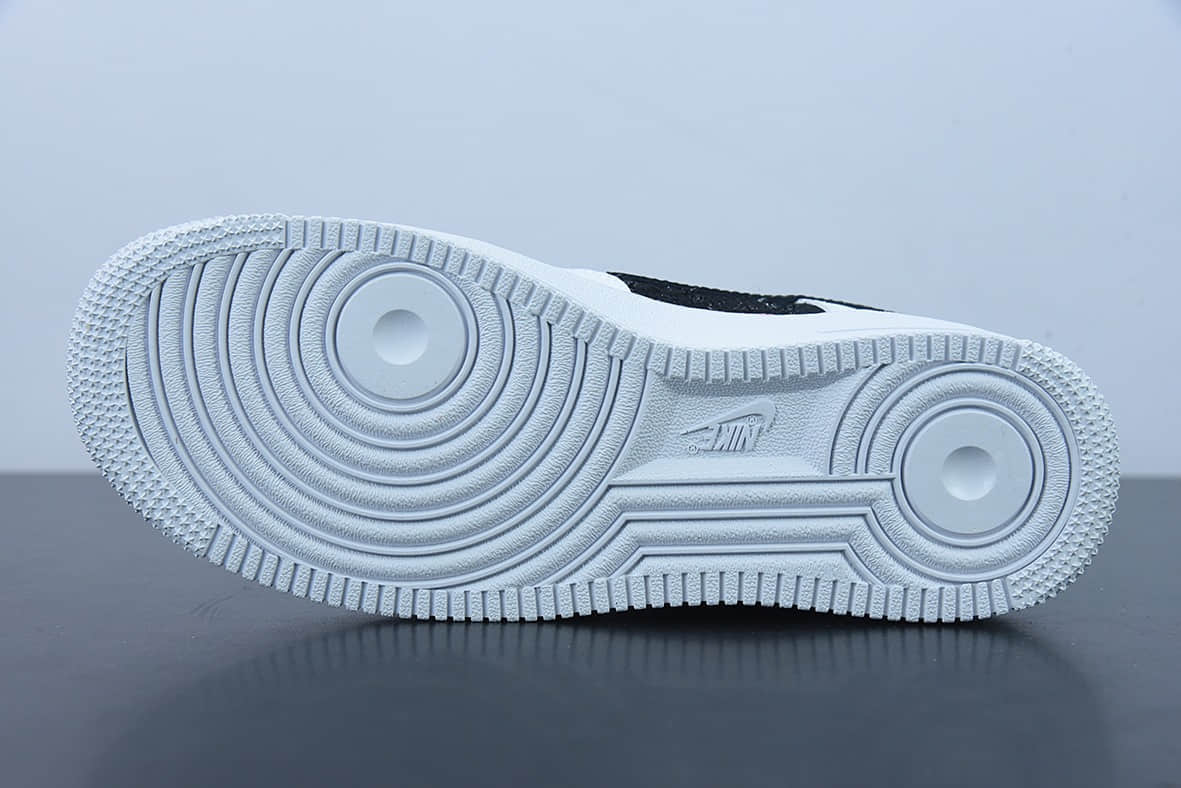 耐克Nike Air Force 1 AF1 空军一号白黑丝绸鞋带低帮休闲文化板鞋纯原版本 货号：DD8959-100