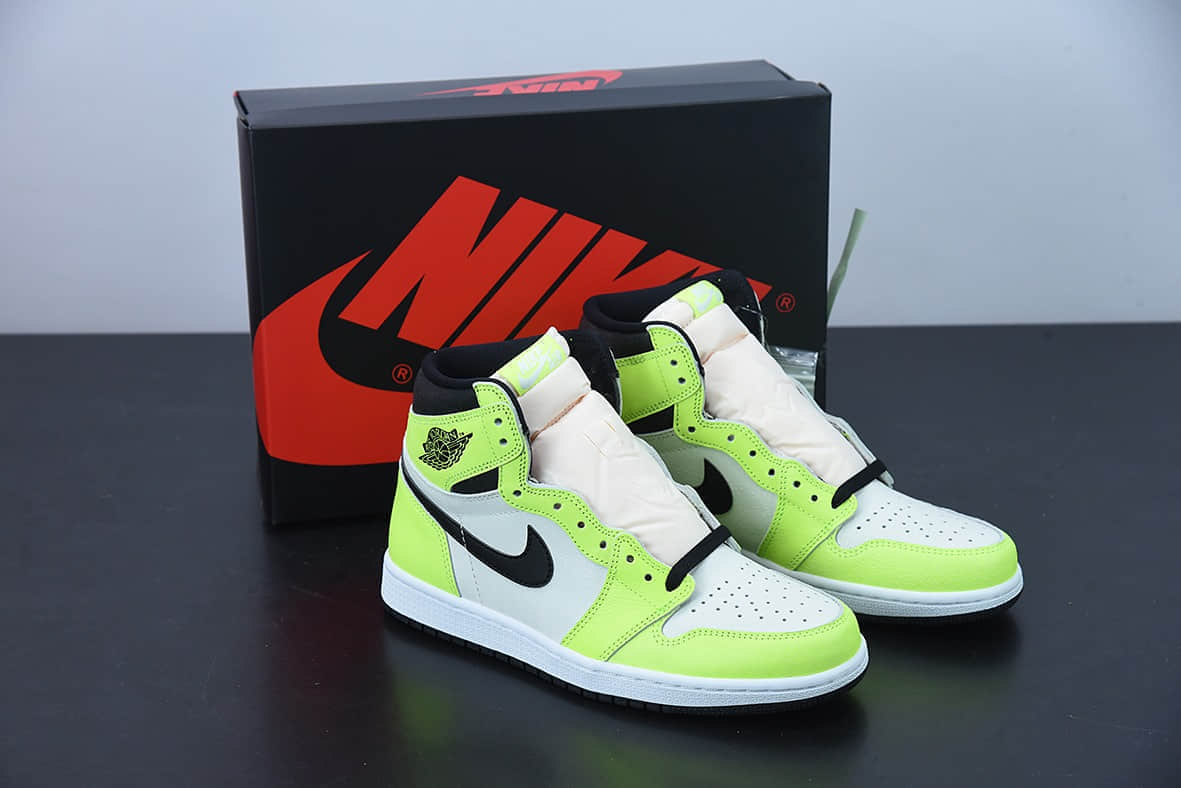 乔丹Air Jordan 1 High OG Volt AJ1 乔1全新荧光绿高帮篮球鞋纯原版本 货号：555088-702