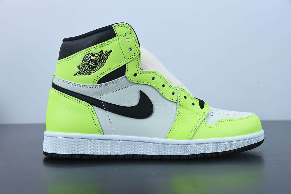 乔丹Air Jordan 1 High OG Volt AJ1 乔1全新荧光绿高帮篮球鞋纯原版本 货号：555088-702