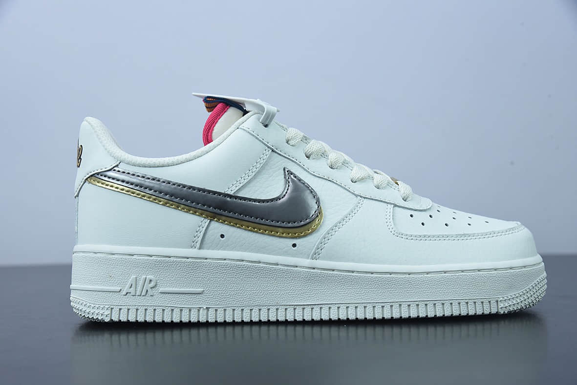 耐克 Nike Air Force 1 “Double Swoosh” 灰金双钩空军一号百搭运动板鞋纯原版本 货号：DH9595-001