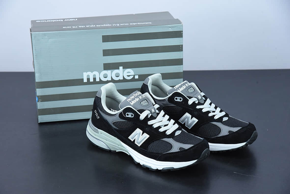 新百伦 New Balance NB Made In USA M993系列黑色美产血统经典复古休闲运动百搭老爹跑步鞋纯原版本 货号：MR993BK