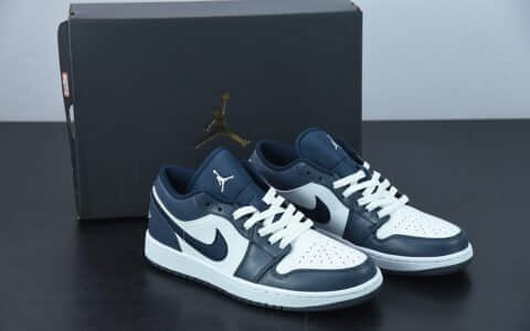 乔丹Air Jordan 1 Low AJ1 乔丹1代海军蓝低帮滑板鞋纯原版本 货号：553558-414