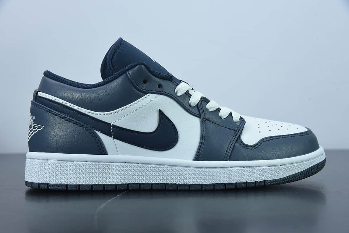 乔丹Air Jordan 1 Low AJ1 乔丹1代海军蓝低帮滑板鞋纯原版本 货号：553558-414