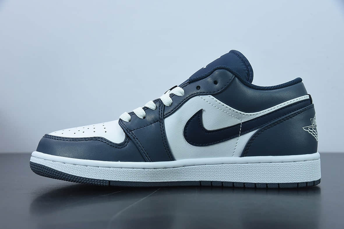 乔丹Air Jordan 1 Low AJ1 乔丹1代海军蓝低帮滑板鞋纯原版本 货号：553558-414