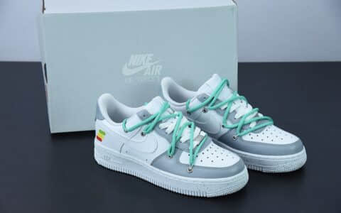 耐克Nike Air Force 1 Low 07 灰白绿绑绳空军一号低帮休闲板鞋纯原版本 货号：CW2288-111