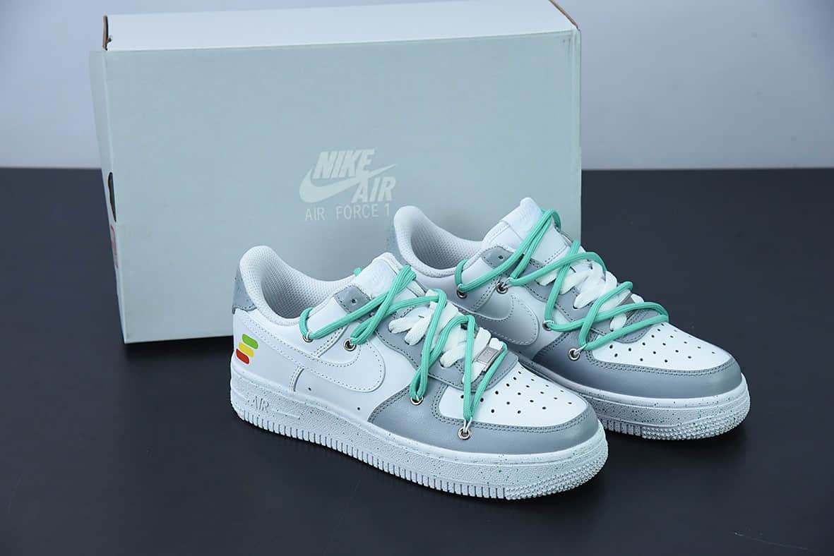 耐克Nike Air Force 1 Low 07 灰白绿绑绳空军一号低帮休闲板鞋纯原版本 货号：CW2288-111