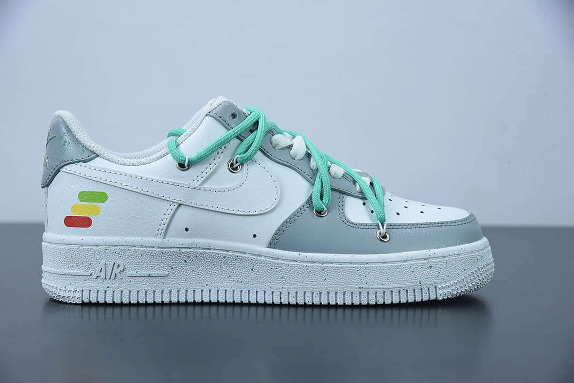 耐克Nike Air Force 1 Low 07 灰白绿绑绳空军一号低帮休闲板鞋纯原版本 货号：CW2288-111