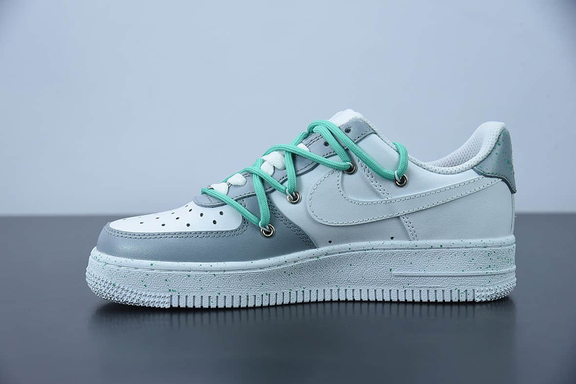 耐克Nike Air Force 1 Low 07 灰白绿绑绳空军一号低帮休闲板鞋纯原版本 货号：CW2288-111