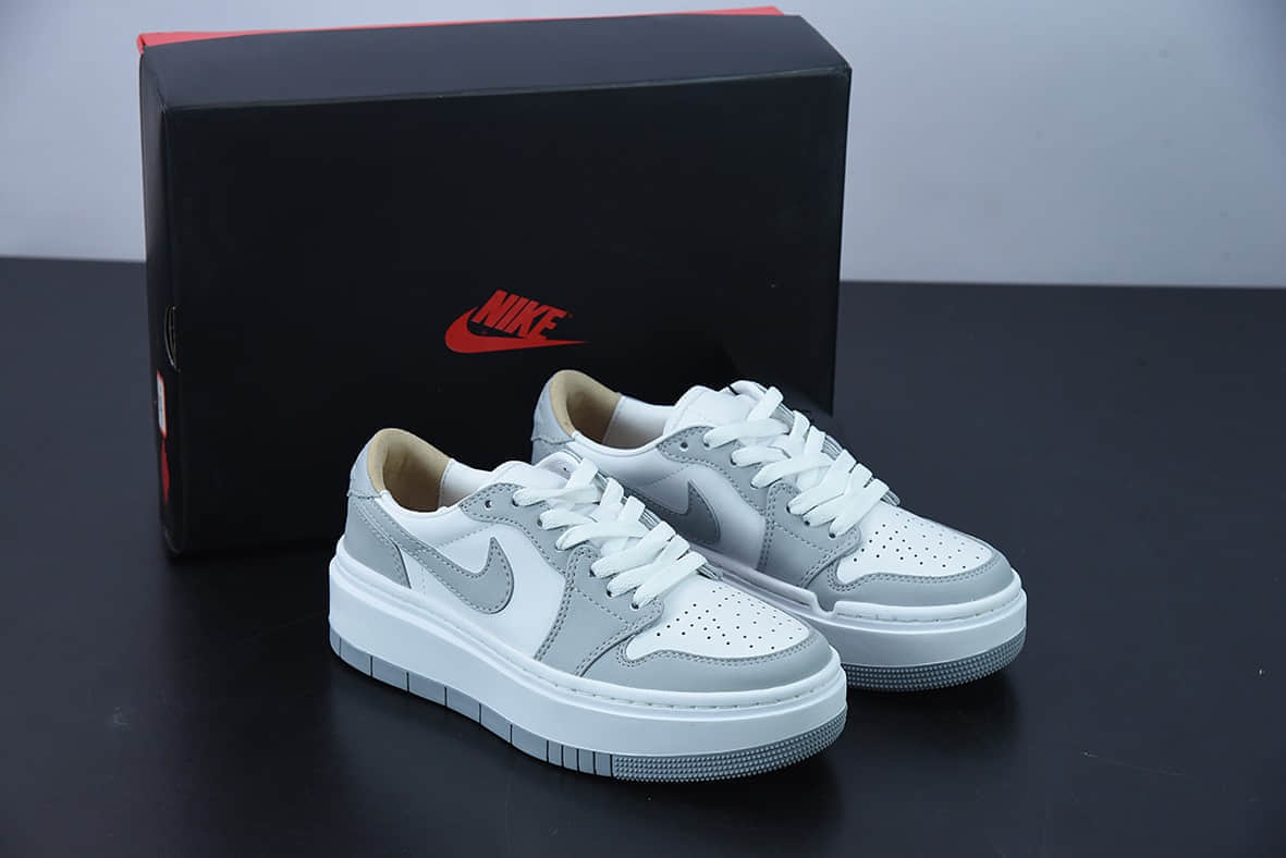 乔丹Air Jordan 1 Elevate Low SEWolf Grey 烟灰配色厚底低帮板鞋纯原版本 货号：DH7004-100