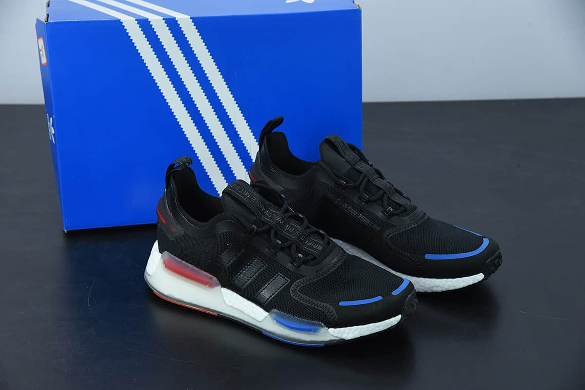 阿迪达斯Adidas Originals NMDV3经典三叶草黑色爆米花超弹中底休闲跑步鞋纯原版本 货号：GX3378