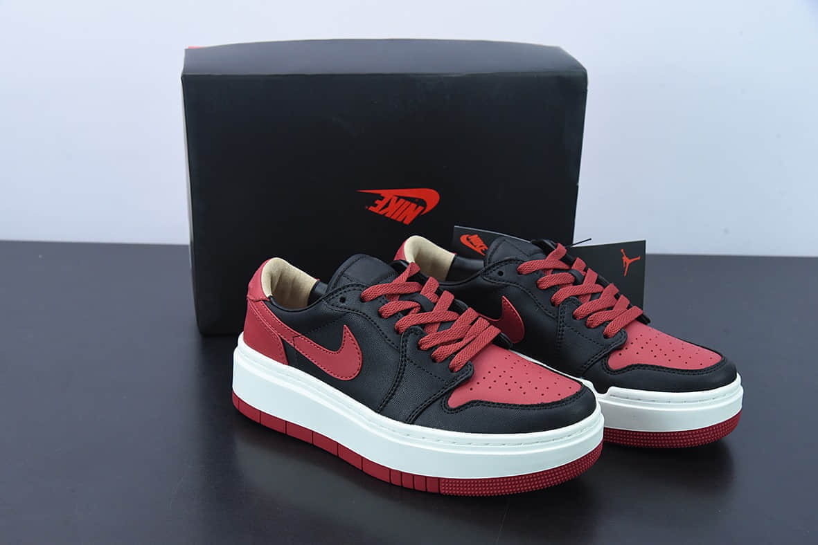 乔丹Air Jordan 1 Elevate Low SE 黑红脚趾小禁穿厚底增高休闲板鞋纯原版本 货号：DQ1823-006