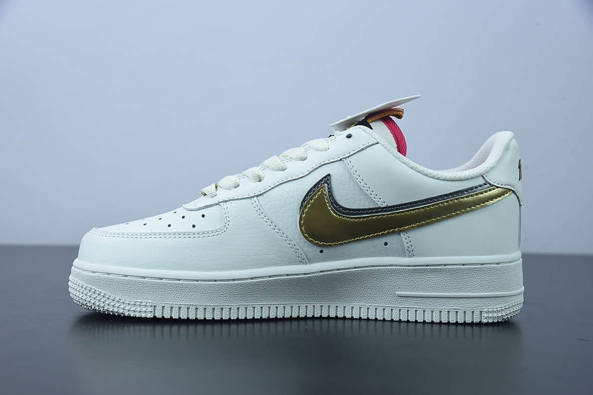 耐克 Nike Air Force 1 “Double Swoosh” 灰金双钩空军一号百搭运动板鞋纯原版本 货号：DH9595-001