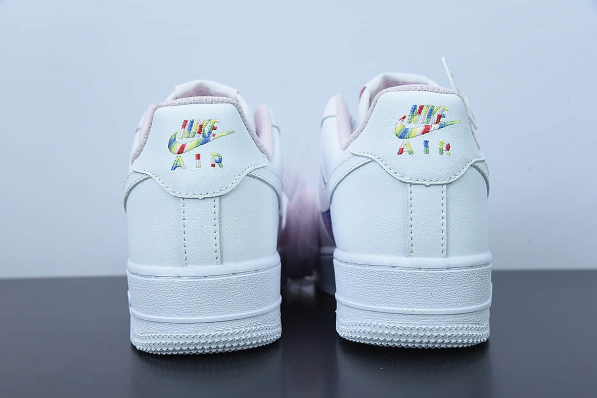 耐克Nike Air Force 1'07 Low 扎染粉紫刺绣白勾空军一号低帮休闲板鞋纯原版本 货号：CH3512-001