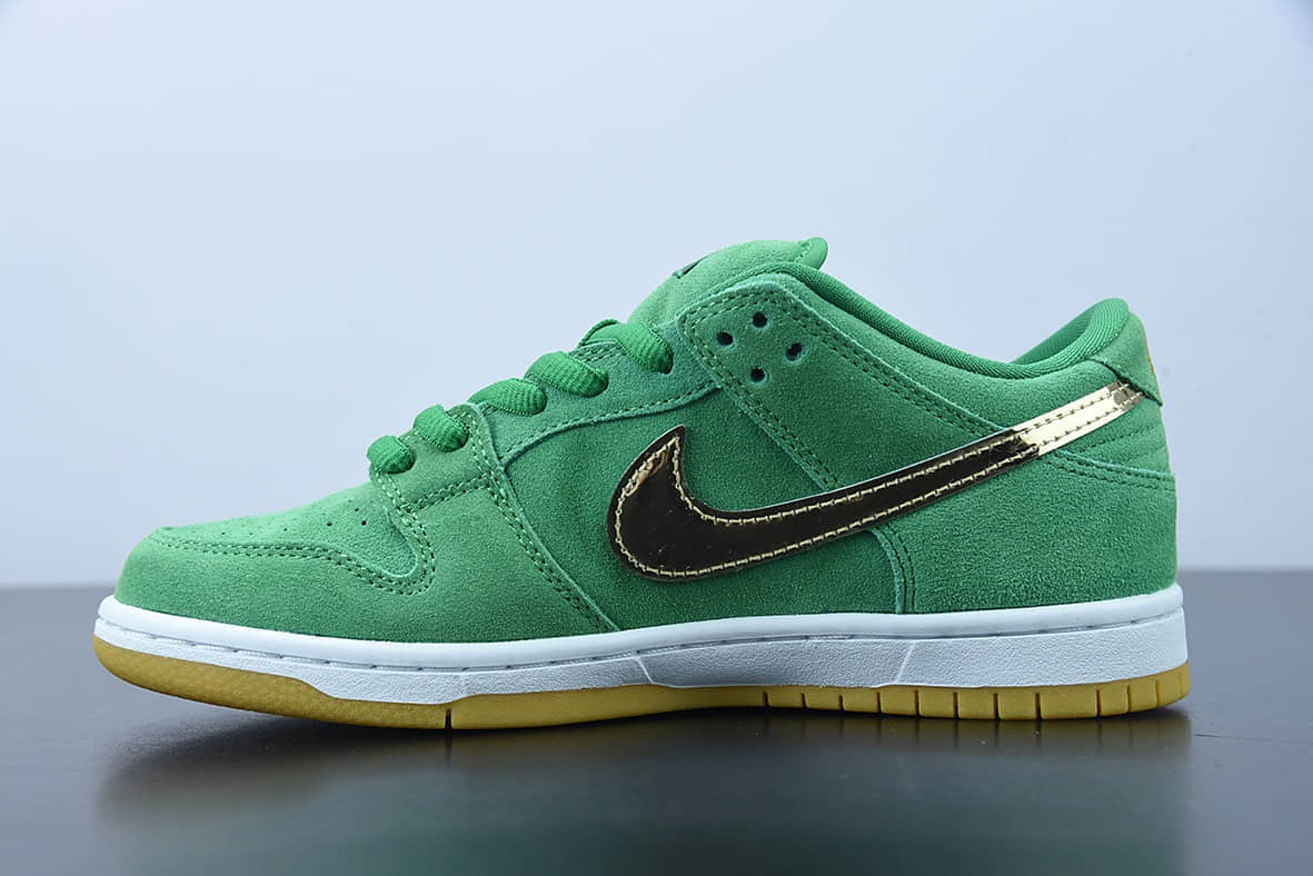 耐克 Nike SB Dunk LowSt. Patrick’s Day凯尔特人绿金四叶草刺绣低帮板鞋纯原版本 货号：BQ6817-303